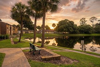 Community lake with walking trails